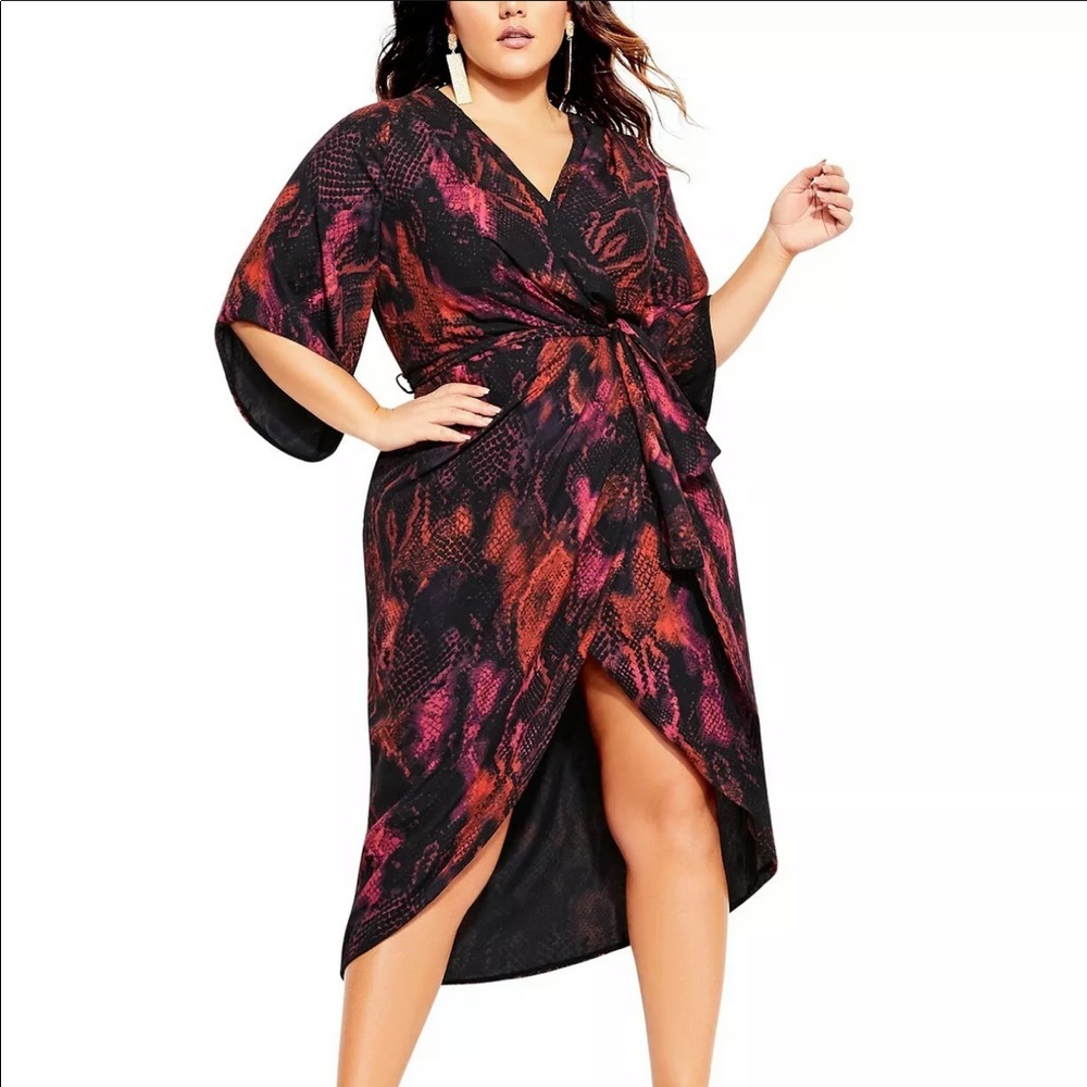 City Chic dress Garnet Slither